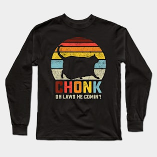 Chonk Cat Scale Retro Style Vintage Cats S Long Sleeve T-Shirt